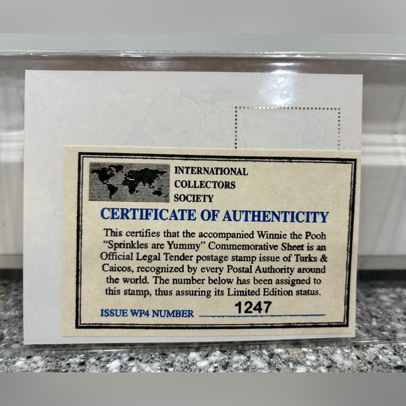 1996 "WINNIE THE POOH" Commemorative Postage Stamp of Turks and Caicos - Picture 2 of 5